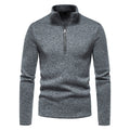 Herren Fleecepullover mit Stehkragen und innovativem Reißverschluss R&B