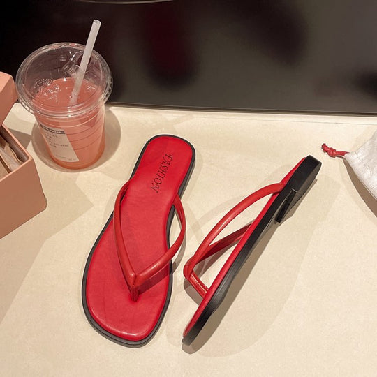 Damen modische Flip-Flops mit komfortablem Fußbett und raffiniertem Riemen R&B