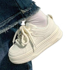 Damen Komfortable Plateau-Sneaker mit trendigem Design und dicker Sohle
