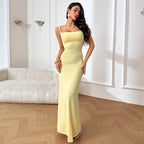 Damen Elegantes Maxikleid mit schmalem Schnitt und trägerlosem Design R&B