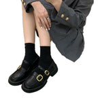 Damen elegante Schnürschuhe mit doppeltem Riemchen und glänzendem Finish R&B