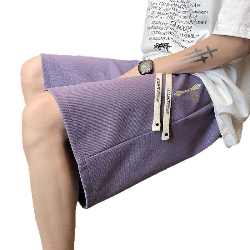 Herren lässige Shorts mit einzigartigen Stickdetails und atmungsaktiver Passform