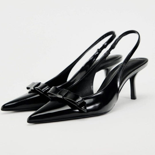 Damen Slingback High Heels mit dekorativer Schleifenapplikation R&B