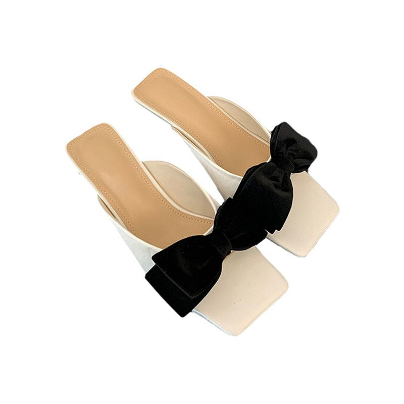 Damen stilvolle Mules mit dekorativem Schleifendetail R&B