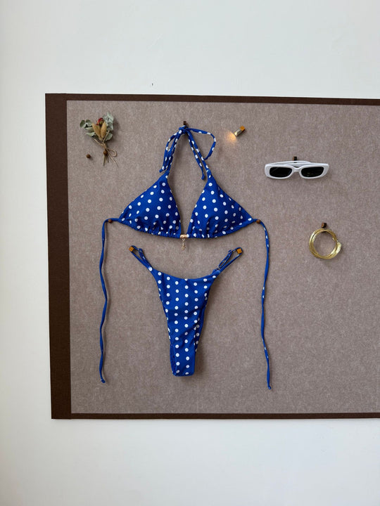 Damen Triangel-Bikini mit verspieltem Punkte-Design R&B