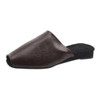 Damen Offene Mules aus hochwertigem Leder mit rutschfester Sohle R&B