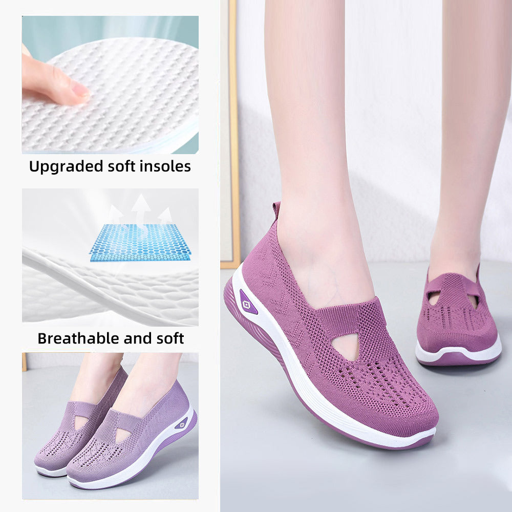 Damen Atmungsaktive Slip-On Sneakers mit elastischem Einsatz und rutschfester Sohle R&B