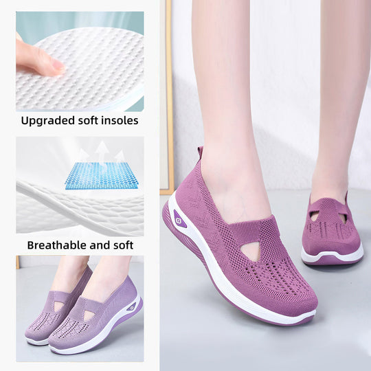 Damen Atmungsaktive Slip-On Sneakers mit elastischem Einsatz und rutschfester Sohle R&B