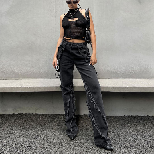 Damen Strickoberteil mit kreativem Cut-Out-Design R&B