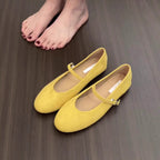 Damen Ballerinas mit elegantem Schnallenverschluss und weichem Wildleder R&B