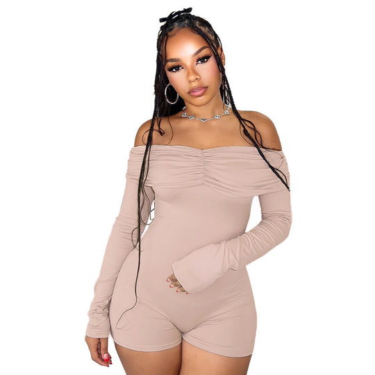 Damen Off-Shoulder Bodysuit mit langen Ärmeln R&B