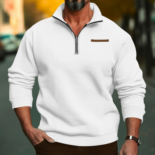 Herren Fleece Sweatshirt mit Reißverschluss R&B