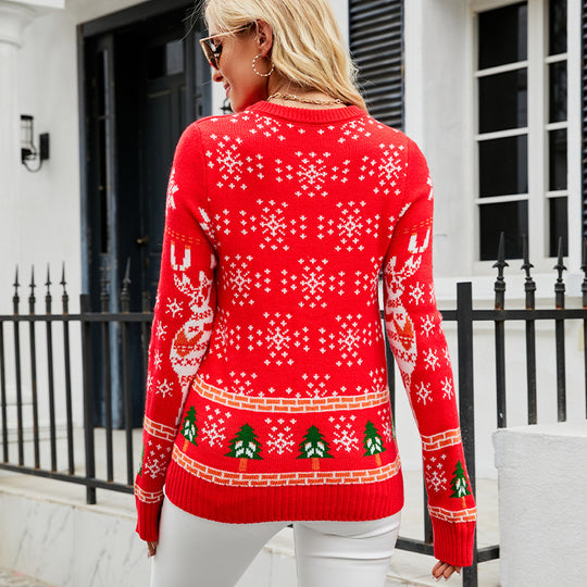 Damen Weihnachtspullover mit festlichem Rentierdesign und kuscheligem Material R&B
