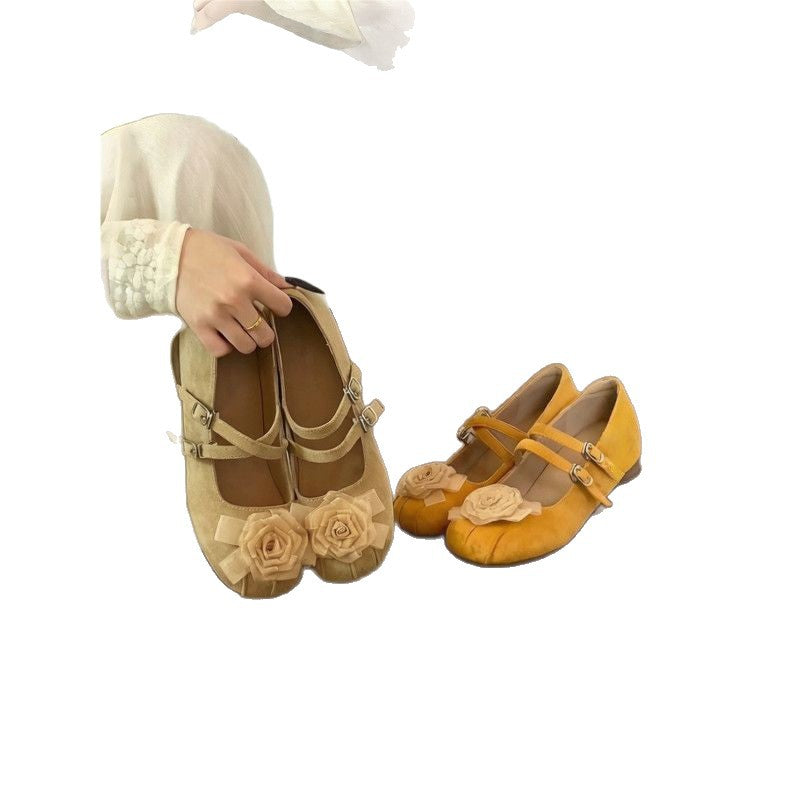 Damen Mary Jane Schuhe mit kunstvollen Blumenapplikationen R&B