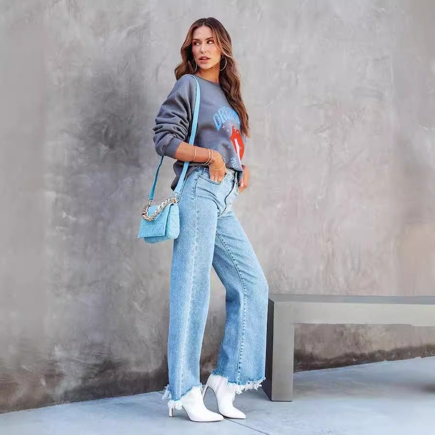 Damen Lässiger Sweatshirt mit grafischem Print R&B