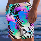 Herren Badeshorts mit animalischem Muster und elastischem Bund