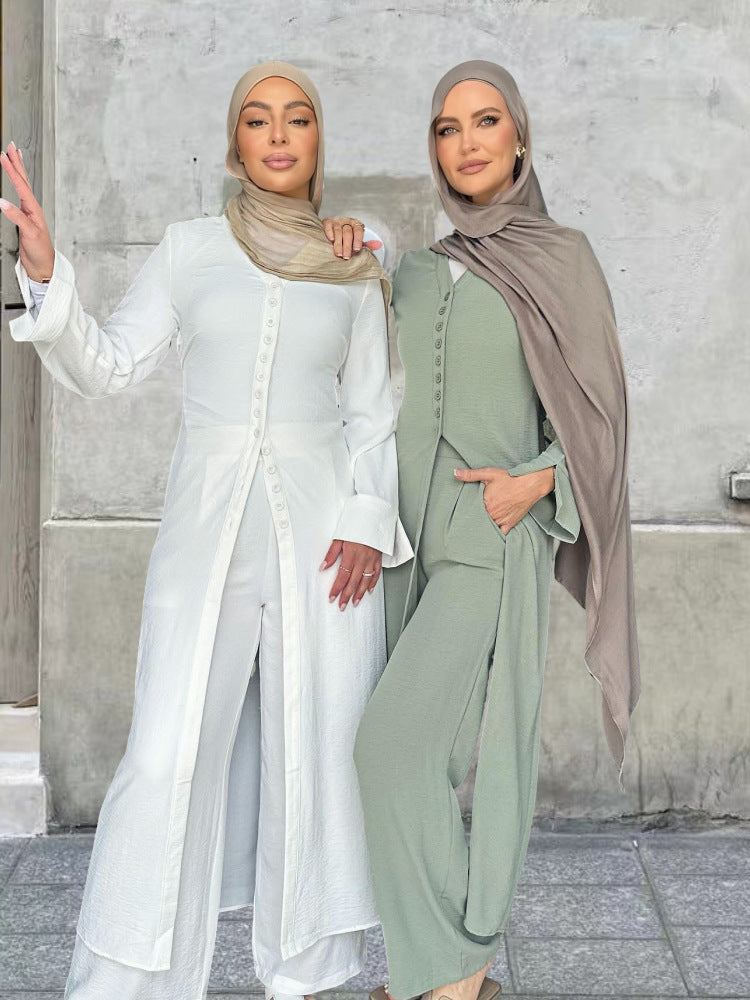 Damen Jumpsuit mit elegantem Knopfdesign und weitem Bein R&B