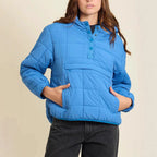 Steppjacke Damen mit hohem Kragen und Fronttasche