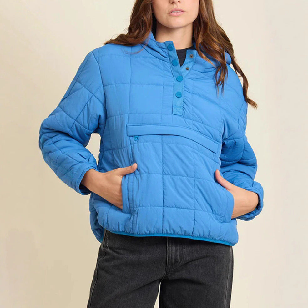 Steppjacke Damen mit hohem Kragen und Fronttasche