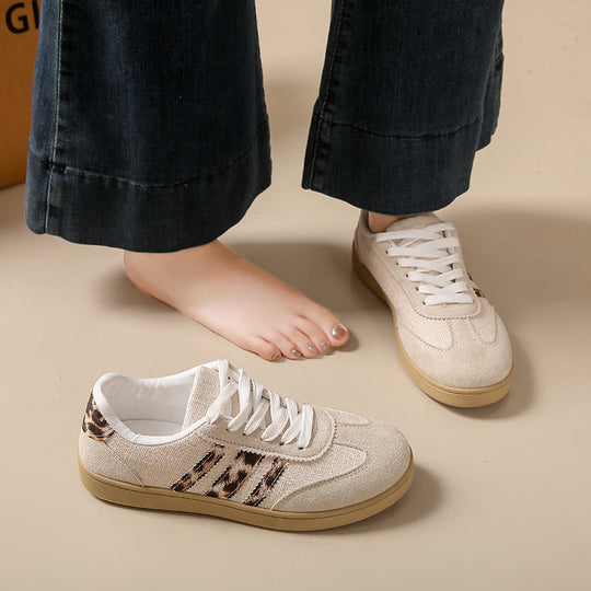 Damen Sneakers aus Wildleder mit modischem Leopardenmuster R&B