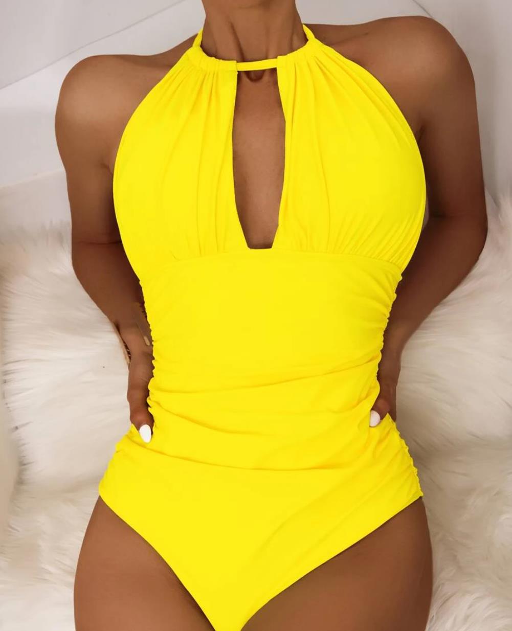 Damen Badeanzug mit schickem Halterneck-Design R&B