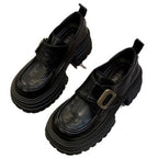 Damen Chunky Schnürschuhe mit robustem Plateau und modischer Schnallen-Applikation R&B