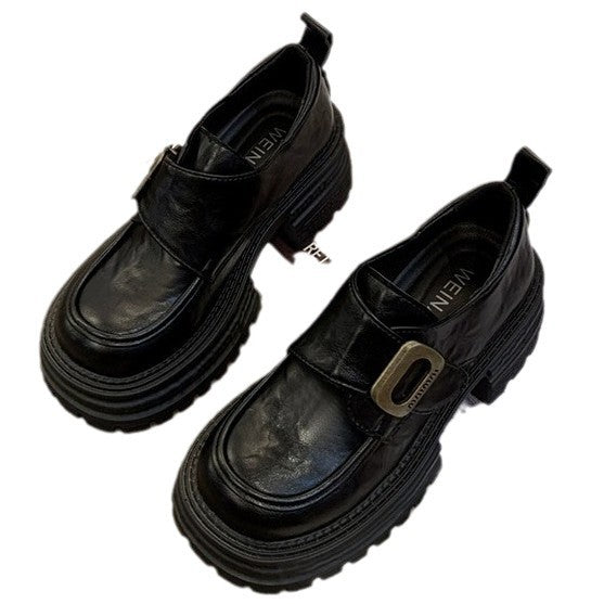 Damen Chunky Schnürschuhe mit robustem Plateau und modischer Schnallen-Applikation R&B