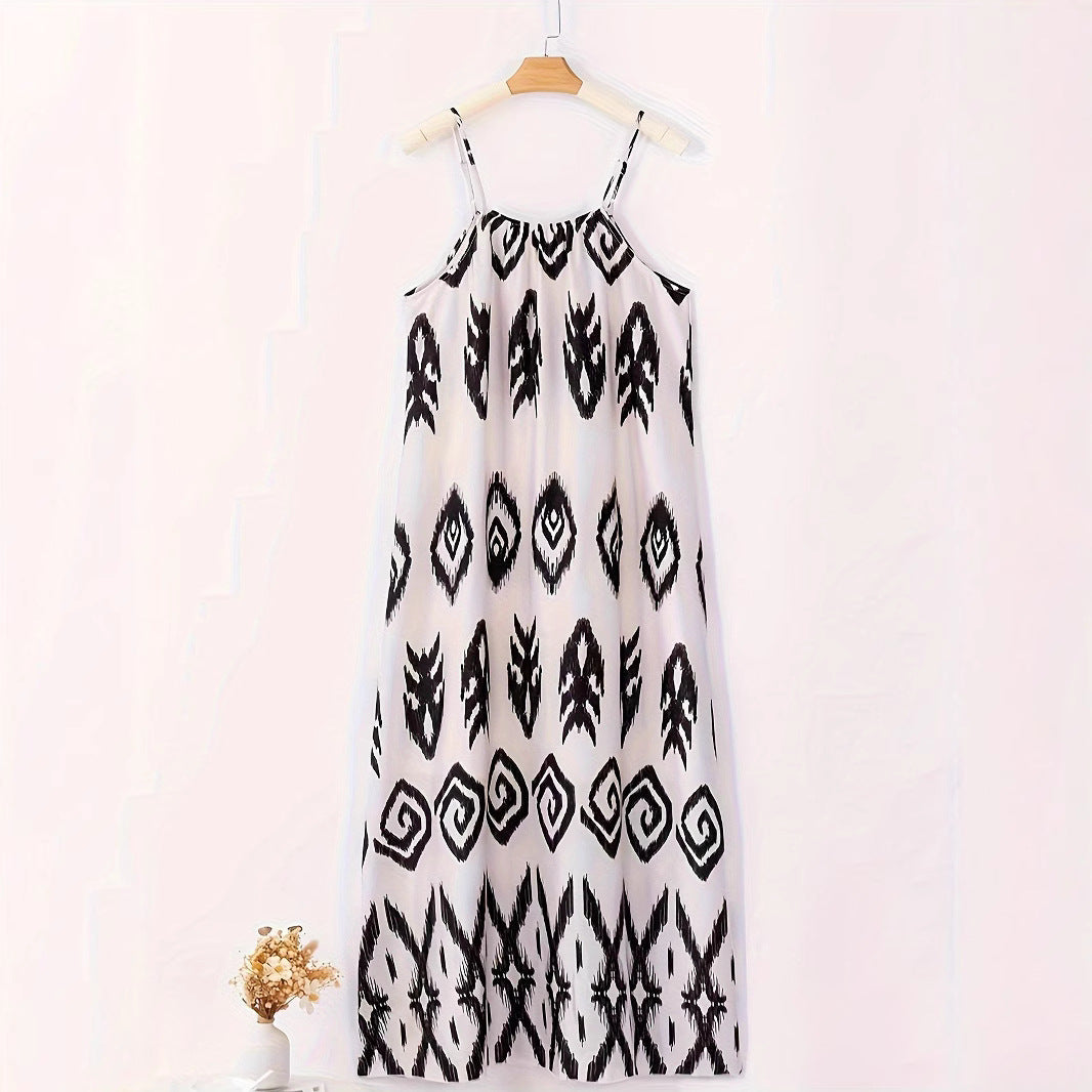 Damen Maxikleid mit aufregendem Ethno-Print und leicht fließendem Schnitt R&B