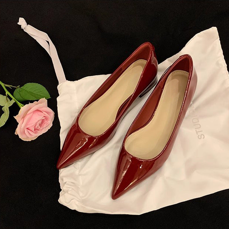 Damen elegante spitze Pumps mit glänzender Oberfläche R&B