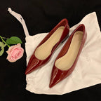 Damen elegante spitze Pumps mit glänzender Oberfläche