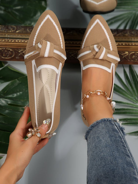 Damen elegante Slip-On Ballerinas mit modischem Knopfdetail R&B