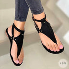 Damen Fußfreundliche Zehentrenner-Sandalen mit akzentuiertem Riemendesign R&B