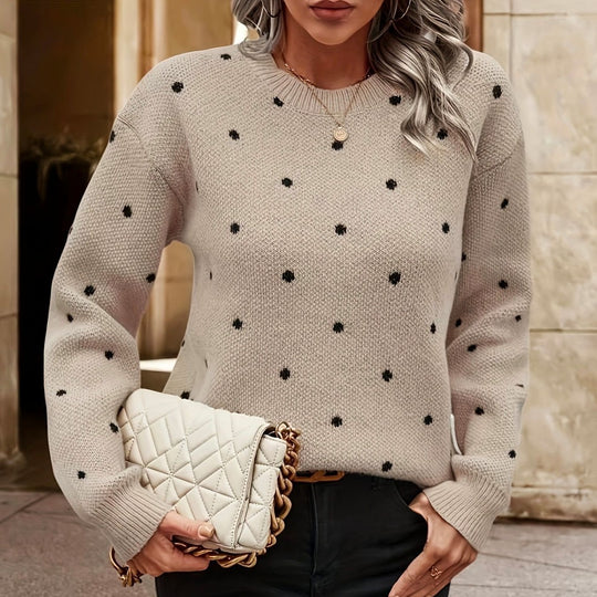 Damen Pullover mit strukturiertem Punktdesign R&B