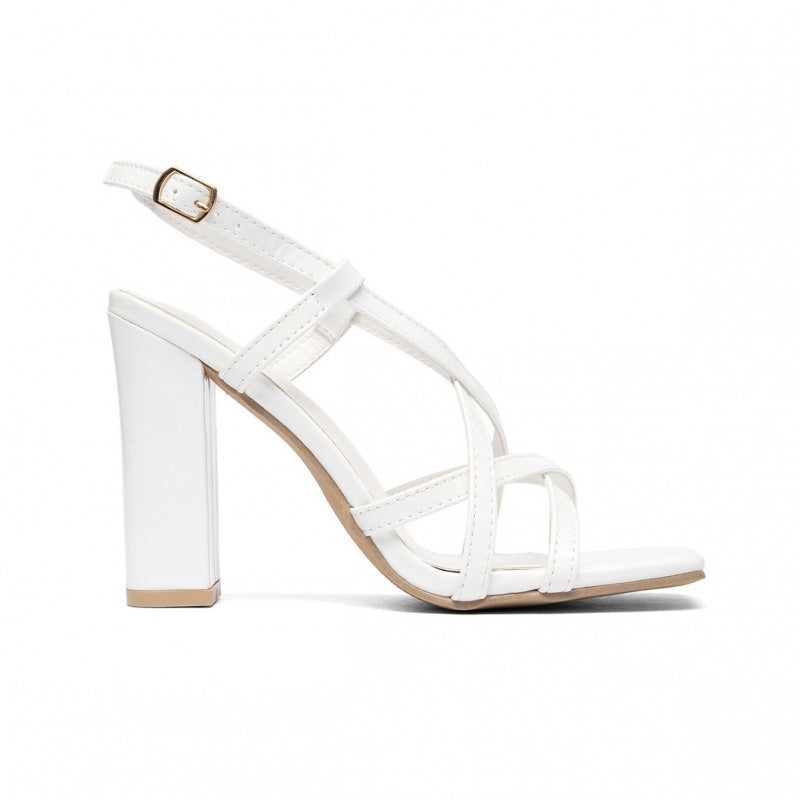 Damen Riemchen-Sandalen mit elegantem Blockabsatz und funkelnden Details R&B