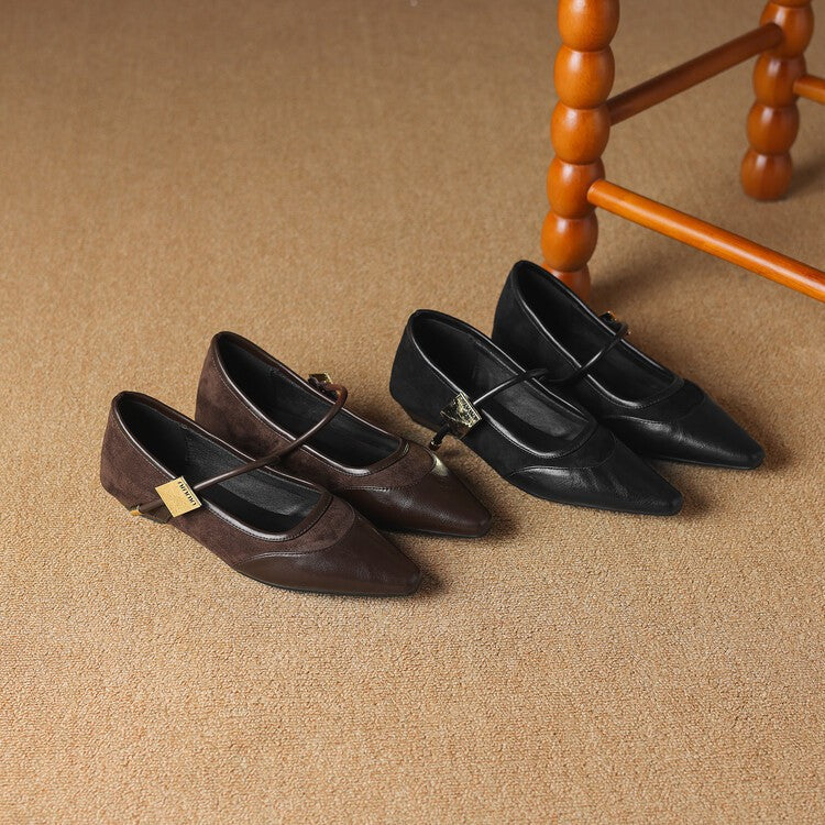 Damen modische Ballerina mit elegantem Riemchen