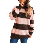 Damen lässiger Streifenpullover im Oversized-Schnitt R&B