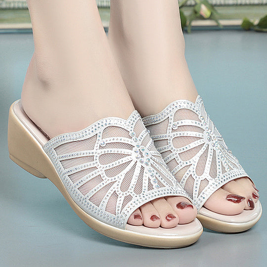 Damen Elegante Sandalen mit modischem Strassdesign und komfortablem Blockabsatz R&B