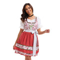 Damen nan kurzes traditionelles Dirndlkleid mit Spitzenbluse, Schnürung und dekorativer Schürze R&B