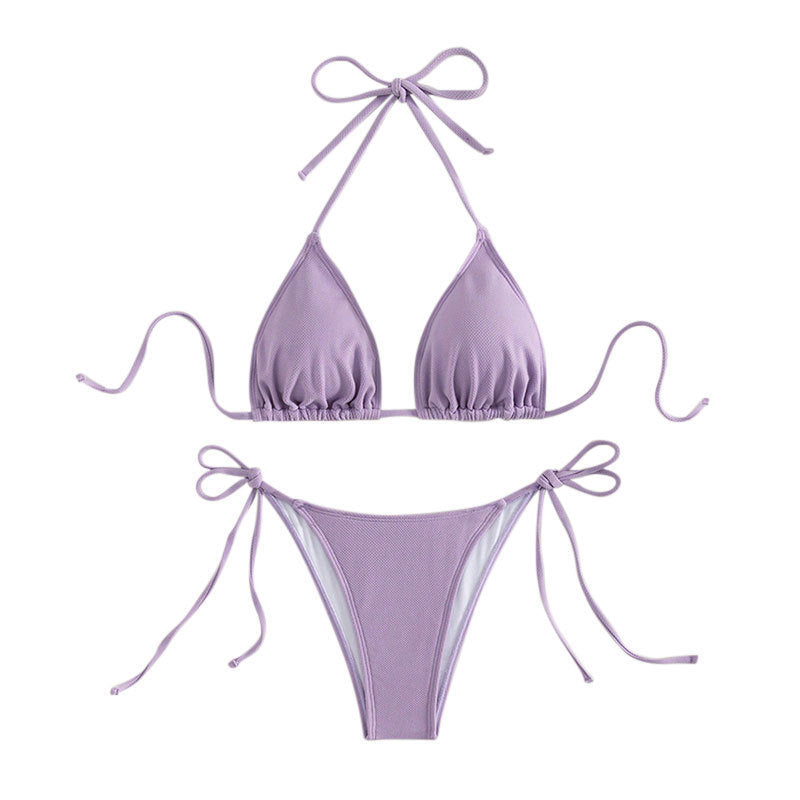 Damen Triangel-Bikini mit verstellbaren Bindändern und femininem Schnitt