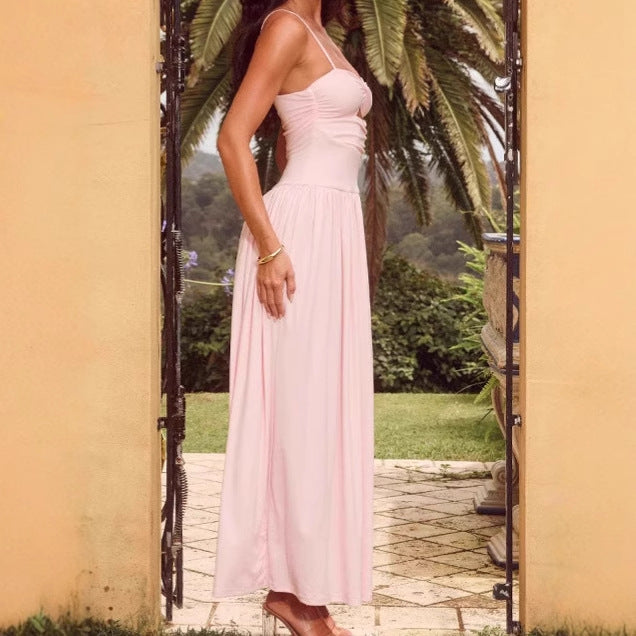 Damen Maxikleid mit tiefem V-Ausschnitt und raffiniertem Cut-Out R&B