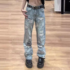 Damen lockere Destroyed Jeans