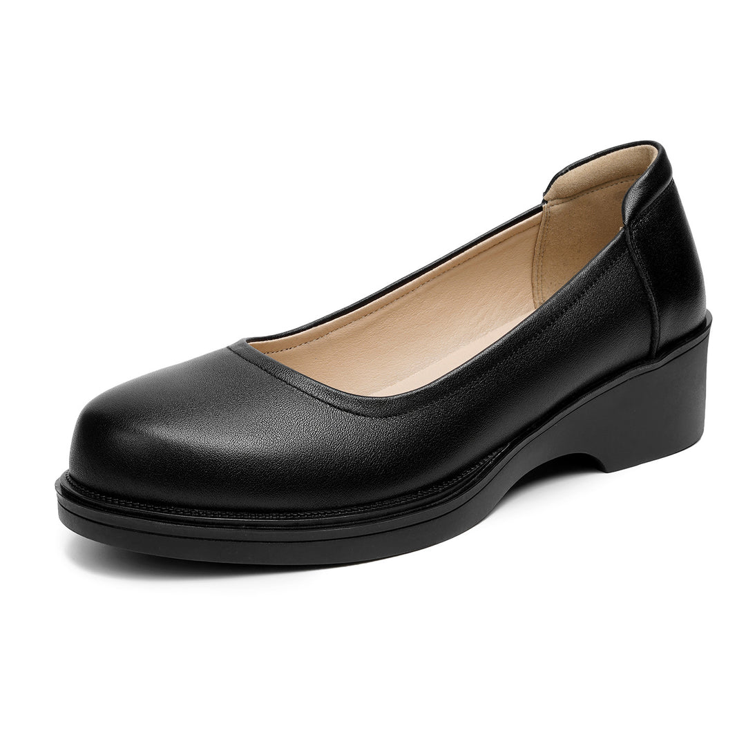 Damen Komfortable Ballerinas mit ergonomischem Fußbett und stabilem Blockabsatz R&B