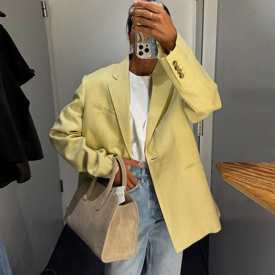 Damen lässiger Leinenblazer R&B