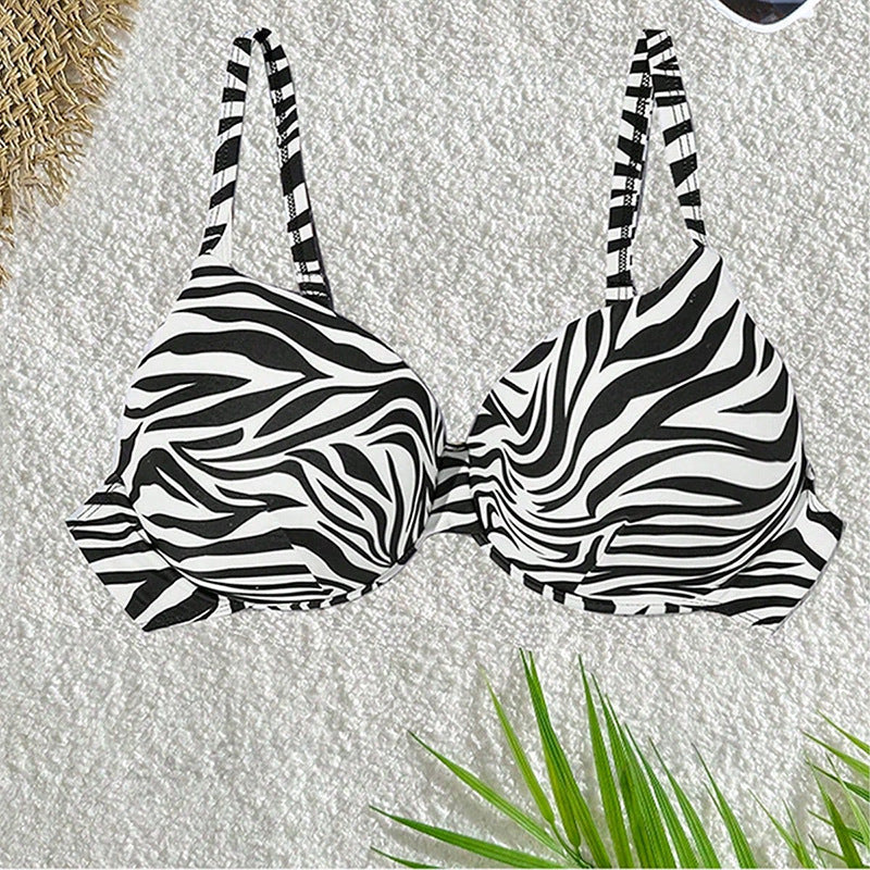 Damen Triangel-Bikinioberteil mit raffinierten Rüschendetails und verstellbaren Trägern R&B