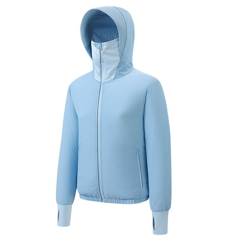 Damen nan leichte Kapuzenjacke mit elastischem Saum und Daumenlochärmeln R&B