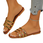 Damen Glamouröse Riemchen-Sandalen mit goldenen Akzenten R&B