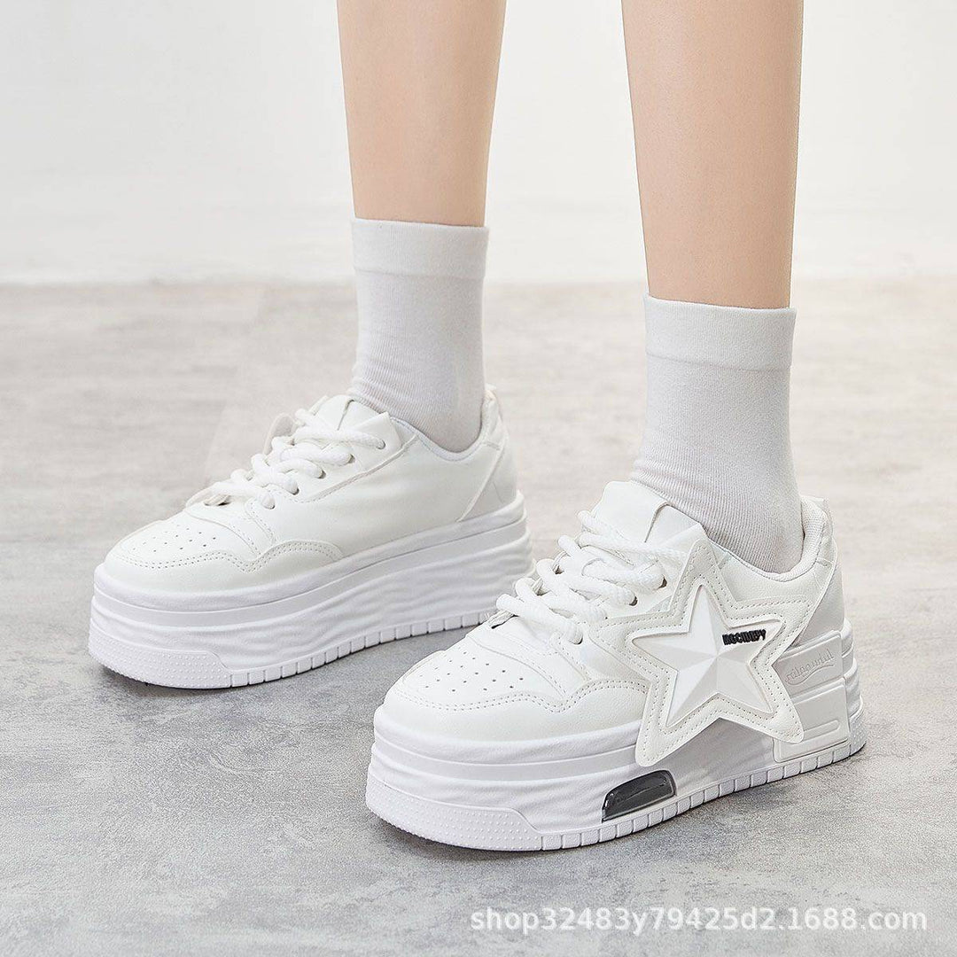 Damen Sportliche Plateau Sneakers mit modischem Sternen-Design R&B