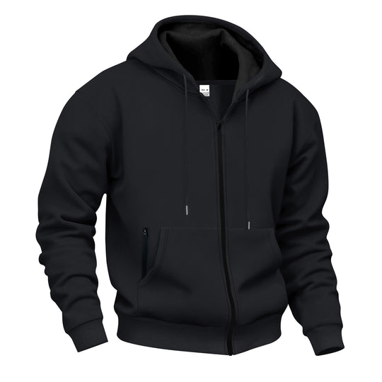 Herren Sweatjacke mit hohem Stehkragen und praktischen Reißverschlusstaschen R&B