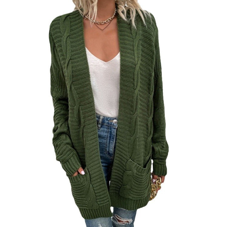 Damen Strickcardigan mit strukturiertem Design und großen Taschen R&B