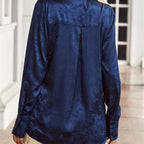 Damen Elegante satiniert Bluse mit floralen Muster R&B